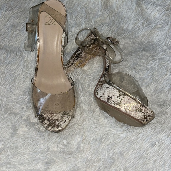 High heel snake print with clear straps - Picture 2 of 2